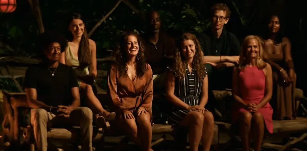 The Survivor 45 jury seated at Final Tribal Council