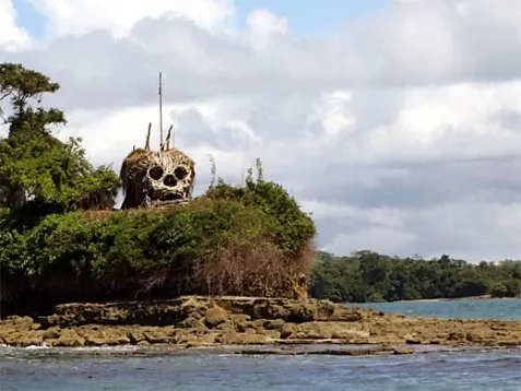 Exile Island in Survivor: Panama, a rocky islet topped with a giant skull