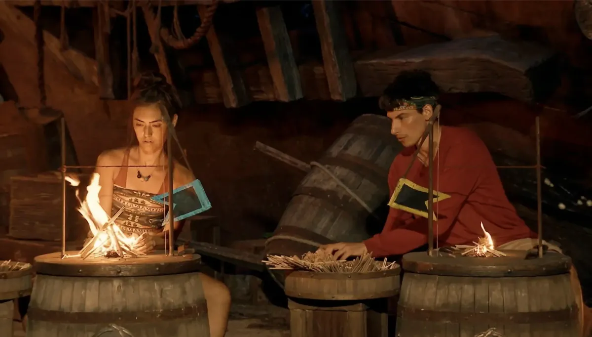 Two finalists race to build fires at the final four in Survivor 49